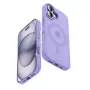 Crong Hybrid Matte Magnetic Macīgs vāciņš iPhone 17 — Caurspīdīgs Lavandas, PC+TPU