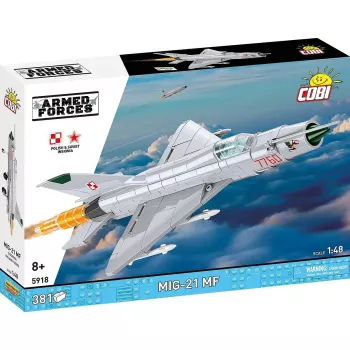 Konstruktoru bloki Cobi Mig-21 MF 381 gab. komplekts — būvējams lidmašīnas modelis