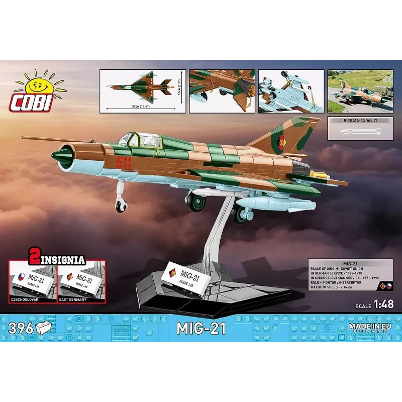 Cobi MiG-21 modelis 396 detaļas – Cobi klucīšu konstruktors