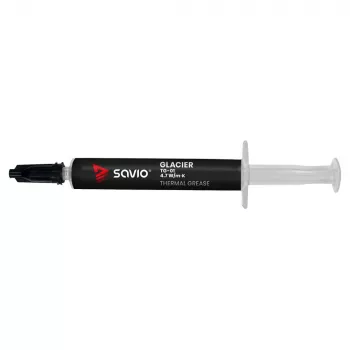 Termopasta SAVIO TG-01 2G — siltumvadītspēja 4.7 W/m·K, 2 ml, pelēka/melna