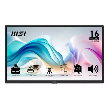 MSI PRO MP165 E6 pārnēsājamais monitors, 39,6 cm (15,6 inch), LED, 1920 x 1080