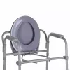 Saliekamā tualetes krēsla ANTAR ar roku balstiem, glabāšanas kasti, tērauda rāmi, regulējams augstums 35–50 cm, maks. slodze 120 kg, pelēks
