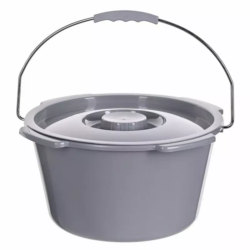 Saliekamā tualetes krēsla ANTAR ar roku balstiem, glabāšanas kasti, tērauda rāmi, regulējams augstums 35–50 cm, maks. slodze 120 kg, pelēks