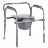 Saliekamā tualetes krēsla ANTAR ar roku balstiem, glabāšanas kasti, tērauda rāmi, regulējams augstums 35–50 cm, maks. slodze 120 kg, pelēks