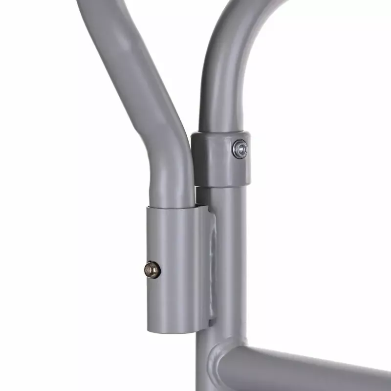Saliekamā tualetes krēsla ANTAR ar roku balstiem, glabāšanas kasti, tērauda rāmi, regulējams augstums 35–50 cm, maks. slodze 120 kg, pelēks