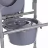 Saliekamā tualetes krēsla ANTAR ar roku balstiem, glabāšanas kasti, tērauda rāmi, regulējams augstums 35–50 cm, maks. slodze 120 kg, pelēks