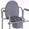 Saliekamā tualetes krēsla ANTAR ar roku balstiem, glabāšanas kasti, tērauda rāmi, regulējams augstums 35–50 cm, maks. slodze 120 kg, pelēks
