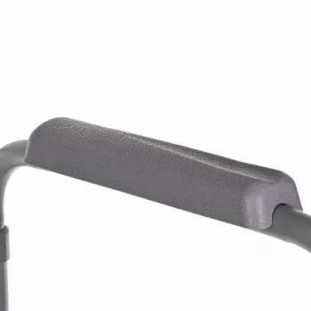 Saliekamā tualetes krēsla ANTAR ar roku balstiem, glabāšanas kasti, tērauda rāmi, regulējams augstums 35–50 cm, maks. slodze 120 kg, pelēks