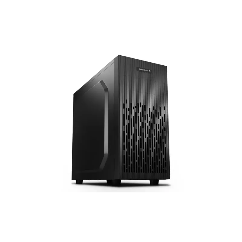 Korpusa DeepCool Matrexx 30 SI Mini Tower — Micro ATX/Mini-ITX, 3x3.5 collu + 2x2.5 collu sloti, 25 cm GPU, 15.1 cm CPU dzesētājs, augšējais barošanas bloks, melns