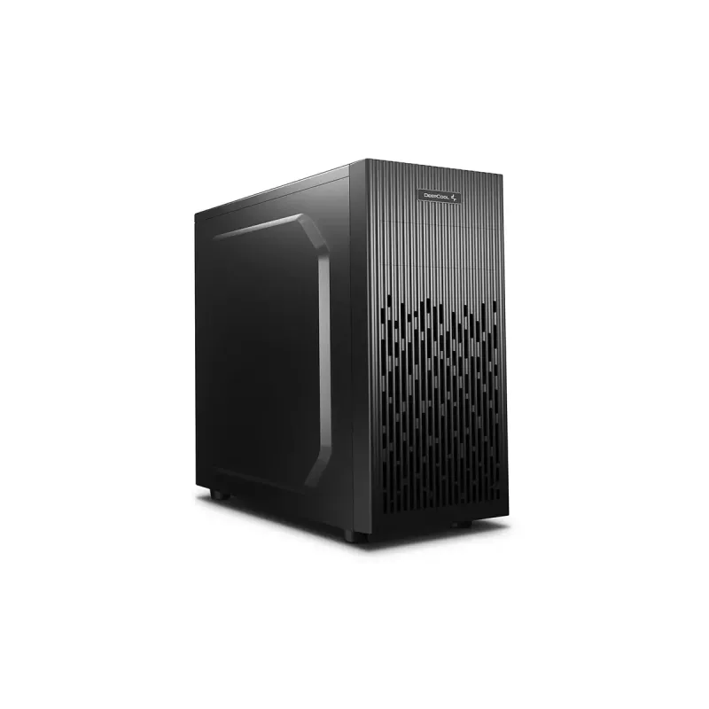 Korpusa DeepCool Matrexx 30 SI Mini Tower — Micro ATX/Mini-ITX, 3x3.5 collu + 2x2.5 collu sloti, 25 cm GPU, 15.1 cm CPU dzesētājs, augšējais barošanas bloks, melns
