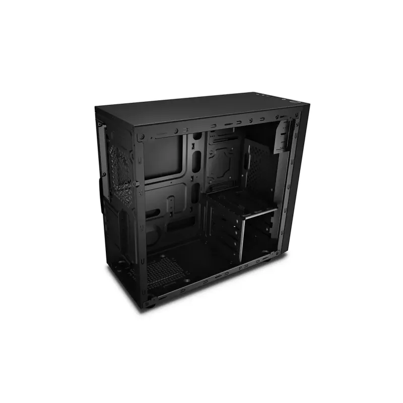 Korpusa DeepCool Matrexx 30 SI Mini Tower — Micro ATX/Mini-ITX, 3x3.5 collu + 2x2.5 collu sloti, 25 cm GPU, 15.1 cm CPU dzesētājs, augšējais barošanas bloks, melns