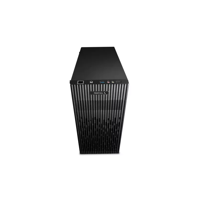 Korpusa DeepCool Matrexx 30 SI Mini Tower — Micro ATX/Mini-ITX, 3x3.5 collu + 2x2.5 collu sloti, 25 cm GPU, 15.1 cm CPU dzesētājs, augšējais barošanas bloks, melns