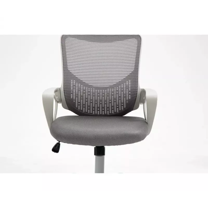 Biroja grozāmais krēsls ActiveJet YK507 — polsterēts sēdeklis, sieta atzveltne, auduma polsterējums pelēks, augstums 90–100 cm, atzveltnes platums 45 cm