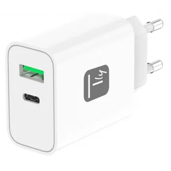 Techly IPW-USB-30WACG universāls sienas lādētājs Balts AC Ātra uzlāde Iekštelpām
