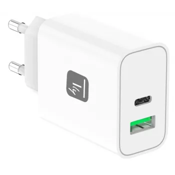 Techly IPW-USB-30WACG universāls sienas lādētājs Balts AC Ātra uzlāde Iekštelpām