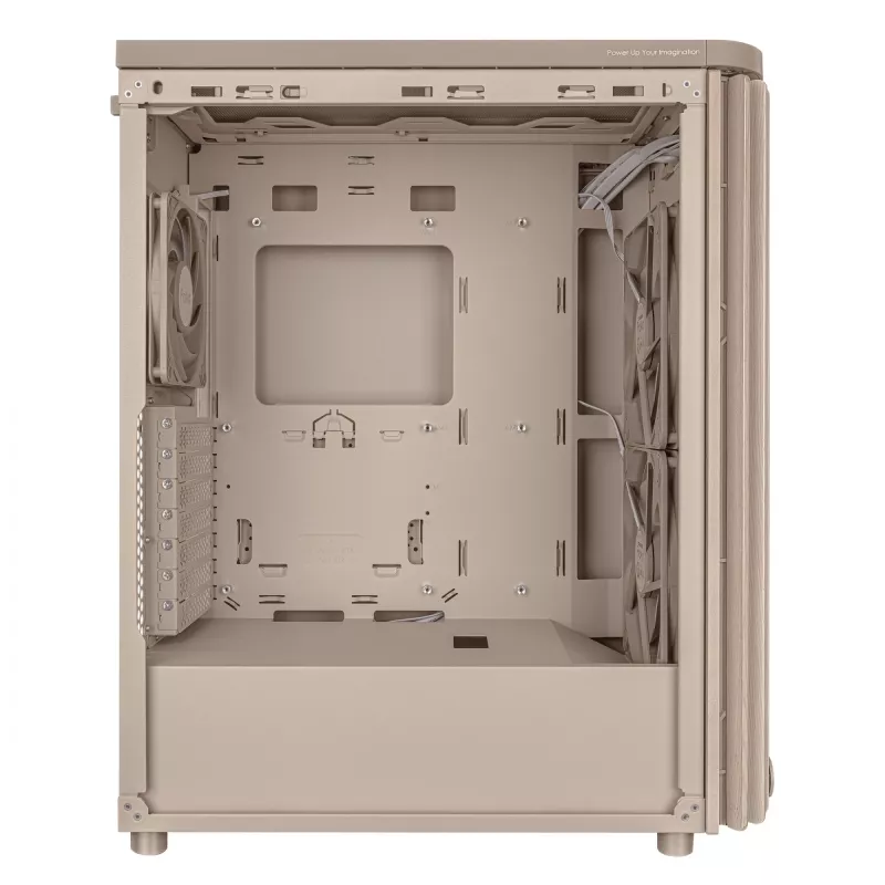 Korpuss ASUS ProArt PA401 Wood Edition bēšs — vidējais tornis, metāla priekšpuse