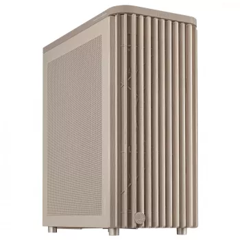 PC korpuss ASUS ProArt PA401 Wood Mesh PWM Beige — ATX, koks, 2×160 mm priekšā, 1×120 mm aizmugurē, 2×3.5 collu + 2×2.5 collu vietas