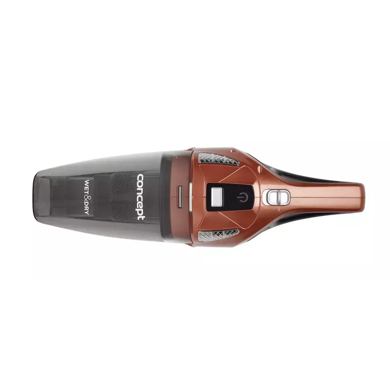 Putekļsūcējs rokas Concept VP4360 — sausā un mitrā tīrīšana, HEPA filtrs, 0.45 L putekļi, 0.15 L šķidrums, 45 min darbība, Melns/Brūns