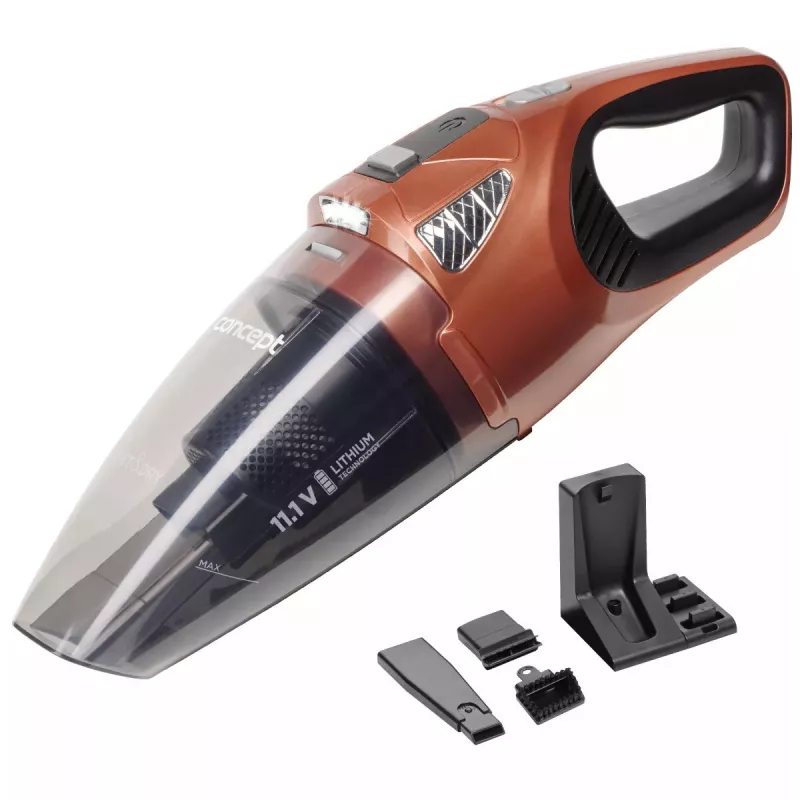 Putekļsūcējs rokas Concept VP4360 — sausā un mitrā tīrīšana, HEPA filtrs, 0.45 L putekļi, 0.15 L šķidrums, 45 min darbība, Melns/Brūns