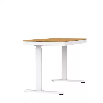 Elektriski regulējams augstuma galds ActiveJet ET119W-C 140x70 cm — 1 motors, augstums 725–1225 mm, balts/ozols