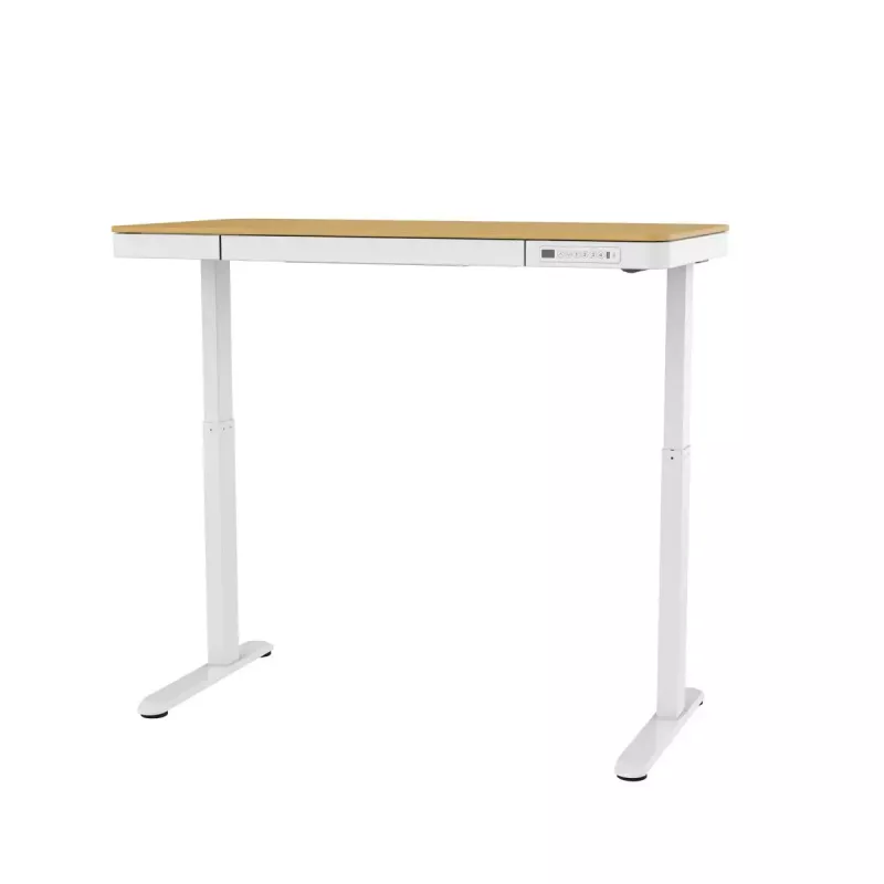 Elektriski regulējams augstuma galds ActiveJet ET119W-C 140x70 cm — 1 motors, augstums 725–1225 mm, balts/ozols