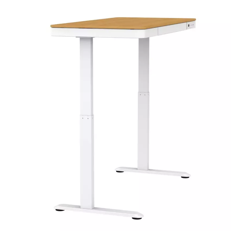 Elektriski regulējams augstuma galds ActiveJet ET119W-C 140x70 cm — 1 motors, augstums 725–1225 mm, balts/ozols