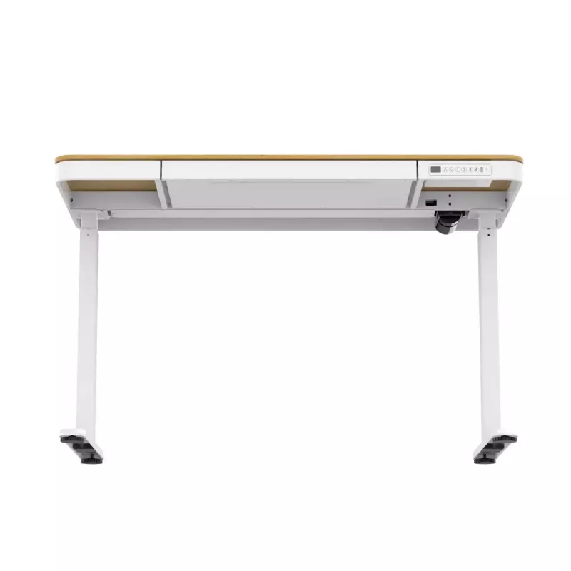 Elektriski regulējams augstuma galds ActiveJet ET119W-C 140x70 cm — 1 motors, augstums 725–1225 mm, balts/ozols