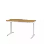 Elektriski regulējams augstuma galds ActiveJet ET119W-C 140x70 cm — 1 motors, augstums 725–1225 mm, balts/ozols