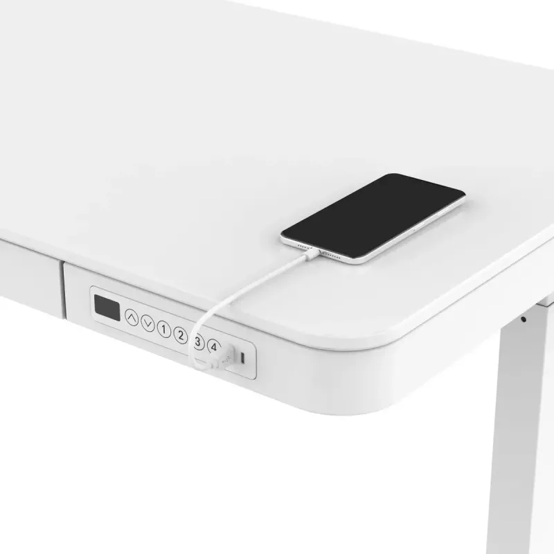 Elektriski regulējams augstuma galds ActiveJet ET119W-C 140x70 cm, gājiens 50 cm, slodze 45 kg, balts