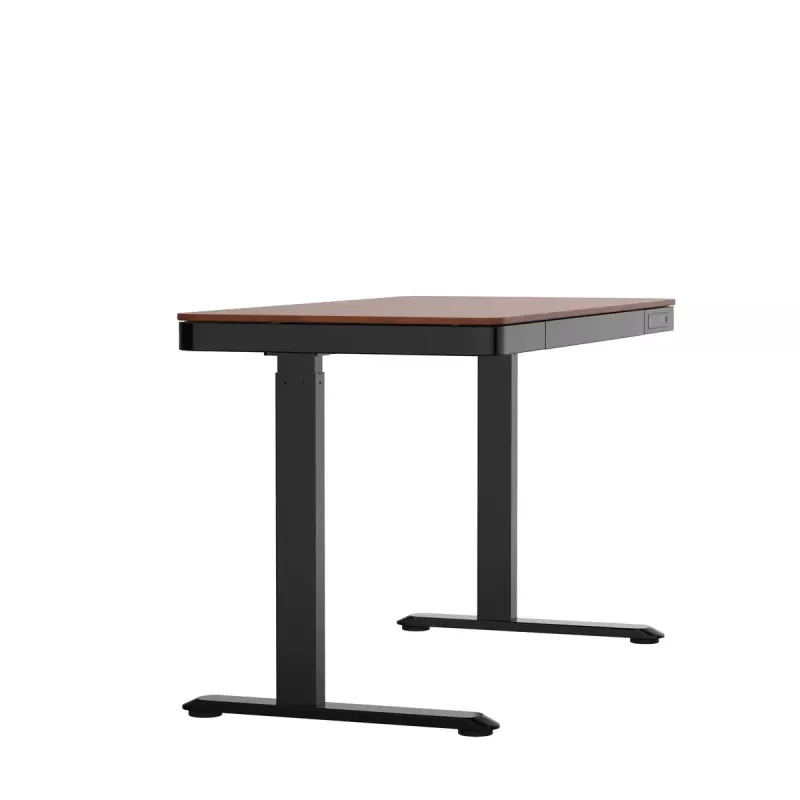 Aktīvā galds ActiveJet ET119W-C elektriski regulējams 140x70 cm melns/valrieksts ar USB-A un USB-C portiem