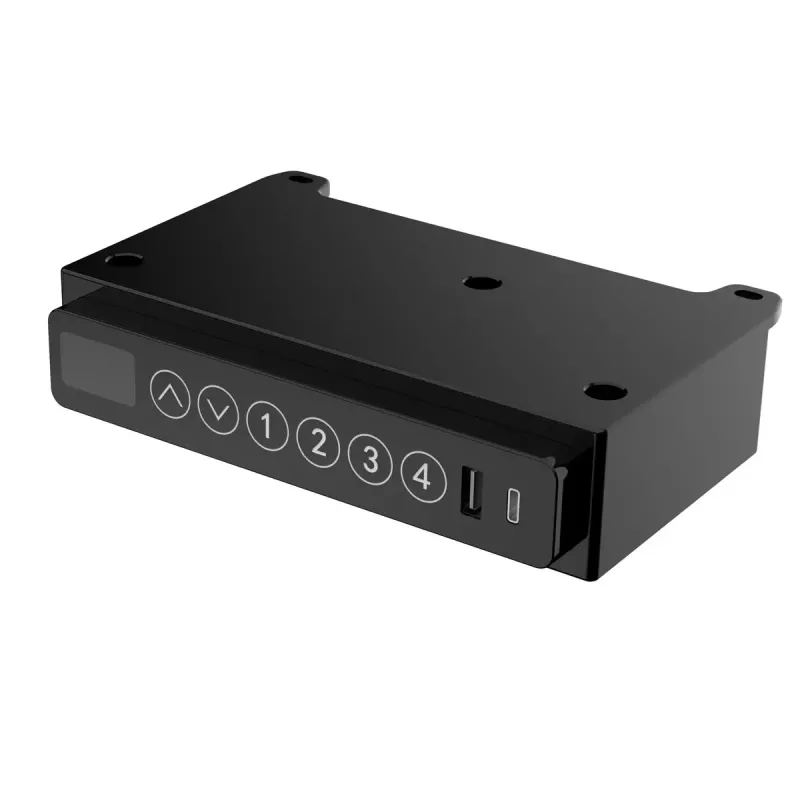 Aktīvā galds ActiveJet ET119W-C elektriski regulējams 140x70 cm melns/valrieksts ar USB-A un USB-C portiem