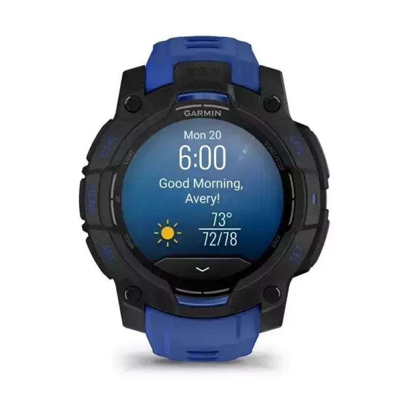 GARMIN Instinct 3 AMOLED 1.2 collu GPS viedpulkstenis, 45 mm korpuss, 390x390 displejs, 10 ATM, Li-Ion akumulators
