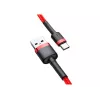 USB-A uz USB-C kabelis Baseus Cafule — USB 2.0 A→C, QC3.0 atbalsts, neilona pīts, sarkans