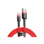 USB-A uz USB-C kabelis Baseus Cafule — USB 2.0 A→C, QC3.0 atbalsts, neilona pīts, sarkans