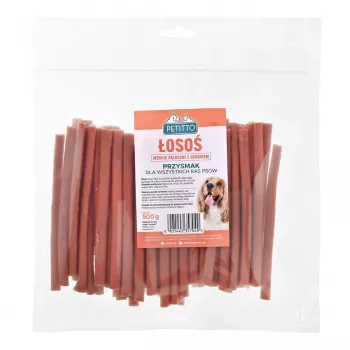 PETITTO Salmon Kabanos 500 g — suņu našķis ar lasi