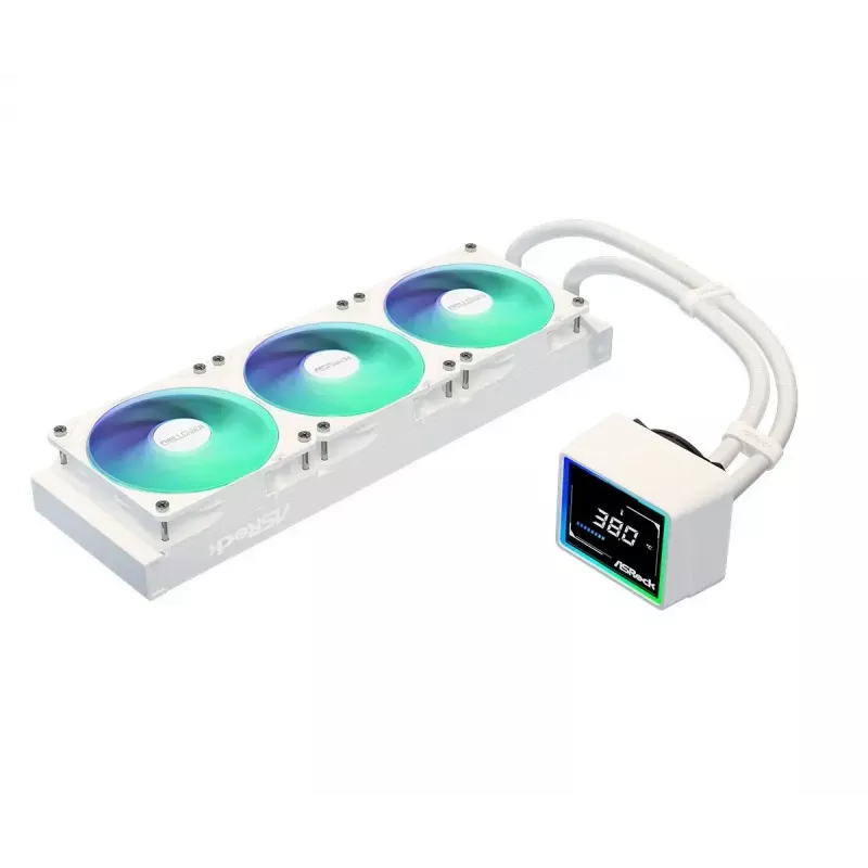 ASROCK Challenger 360 Digital ARGB White — 360 mm šķidruma dzesētājs, digitālais ARGB apgaismojums, balts korpuss