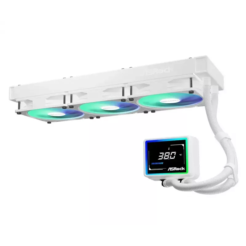 ASROCK Challenger 360 Digital ARGB White — 360 mm šķidruma dzesētājs, digitālais ARGB apgaismojums, balts korpuss