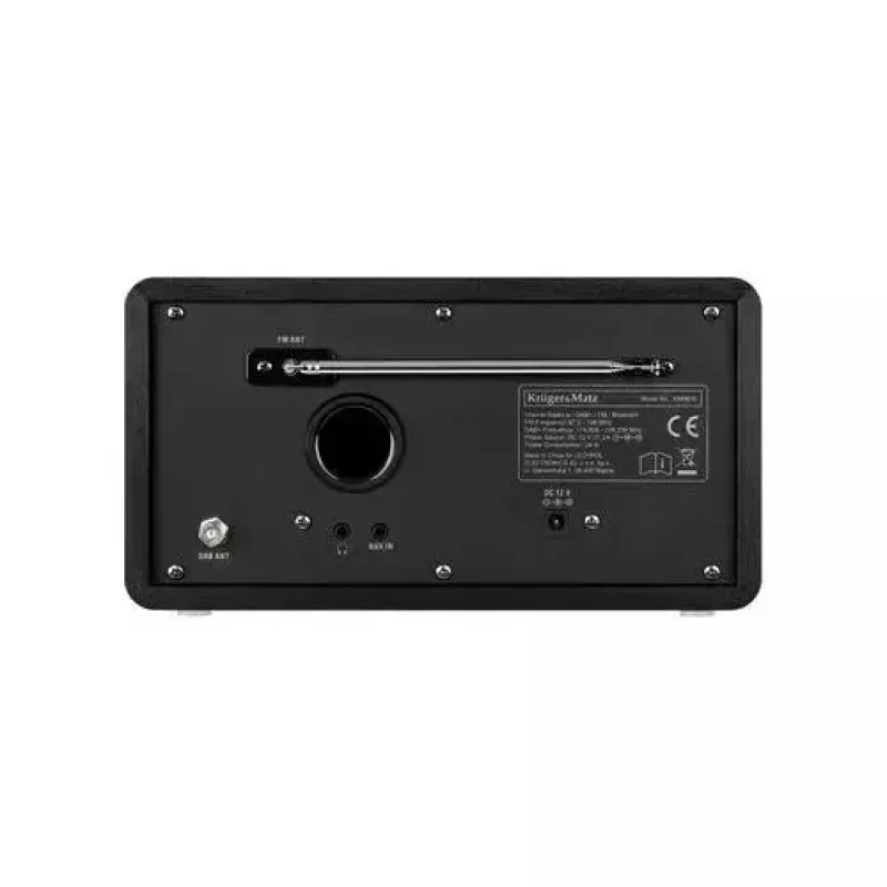 Interneta radio Krüger&Matz KM0816.1 — Melns, Bluetooth 5.2, FM, 2×7W, 430 preseti, tālvadība, 3.5 mm austiņas