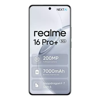 Viedtālrunis REALME realme 16 Pro+ 6.8 collu 5G Snapdragon 7 Gen 4, 12 GB RAM, 512 GB, 200 MP, 7000 mAh, pelēks