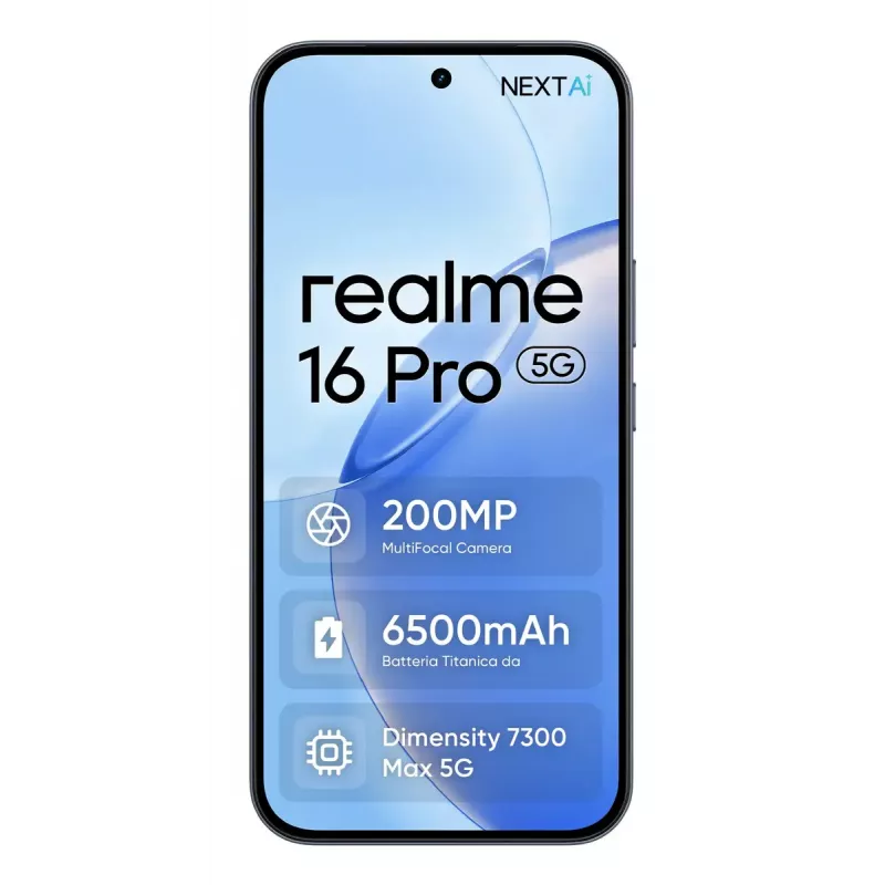 Viedtālrunis REALME realme 16 Pro 6.8 collu Dual SIM 5G — MediaTek Dimensity, 8 GB RAM, 512 GB, 200 MP, 6500 mAh, Pelēks