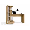Rakstāmgalda un plauktu komplekts COSMO Oak Artisan – Darba virsma 115×50 cm, Platums 1430 mm, Augstums 1400 mm, Dziļums 500 mm, 1 atvilktne