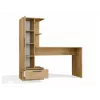 Rakstāmgalda un plauktu komplekts COSMO Oak Artisan – Darba virsma 115×50 cm, Platums 1430 mm, Augstums 1400 mm, Dziļums 500 mm, 1 atvilktne