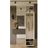 Skapis HAGA Cashmere 3-durvju, 2380×500×350 mm, skaidu plātne, brīvi stāvošs