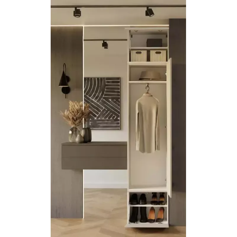 Skapis HAGA Cashmere 3-durvju, 2380×500×350 mm, skaidu plātne, brīvi stāvošs
