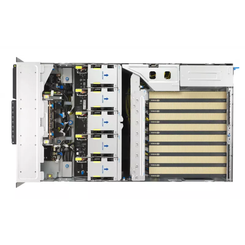 Rack serveris ASUS ESC8000A-E13P (4U) — LGA 6096, AMD EPYC, līdz 3 TB DDR5, 24 DIMM, 3200W barošanas bloks, 10GbE