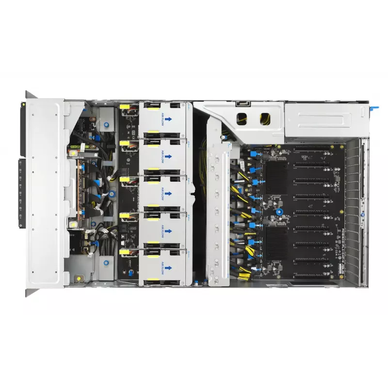Rack serveris ASUS ESC8000A-E13P (4U) — LGA 6096, AMD EPYC, līdz 3 TB DDR5, 24 DIMM, 3200W barošanas bloks, 10GbE