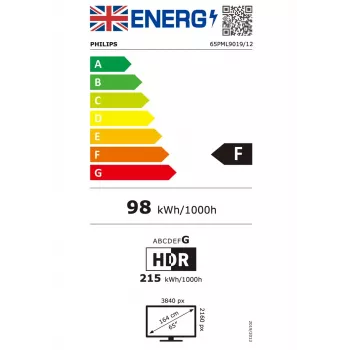 Philips 65PML9019 165,1 cm (65 colli) 4K Ultra HD Smart TV Wi-Fi Pelēks