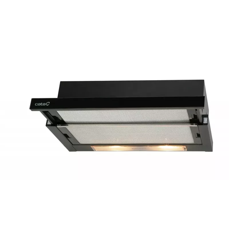 Daļēji iebūvējama (izvelkama) tvaika nosūcēja pārsegs CATA TF 2003 GBK, 600 mm, 340 m³/h, melns