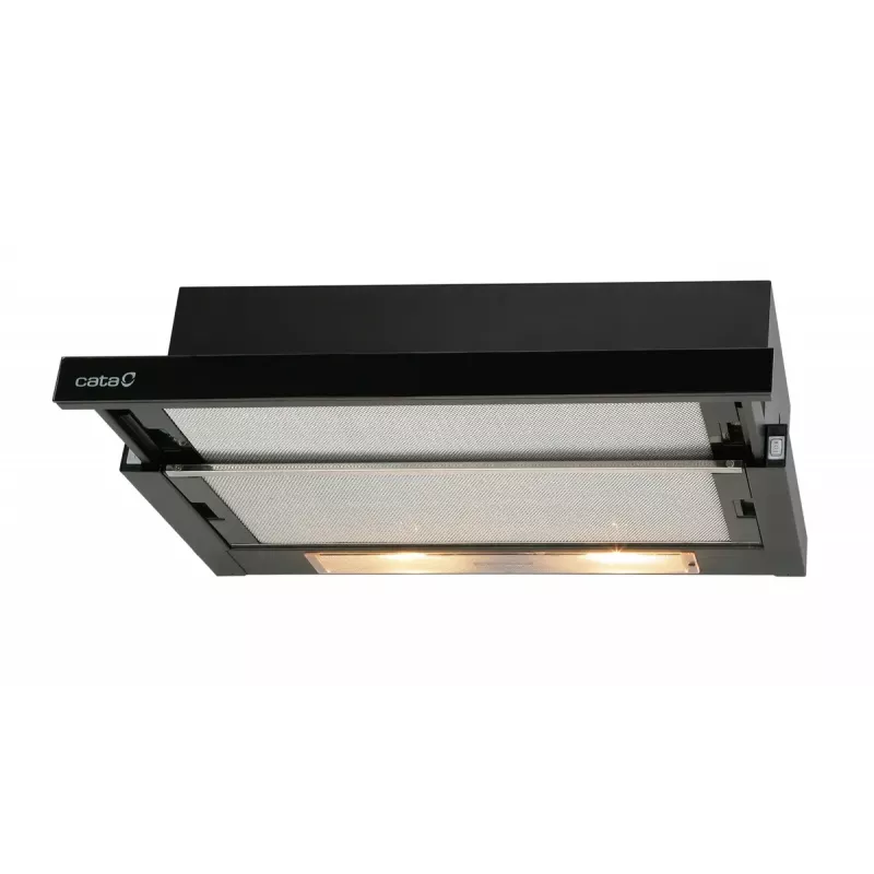 Daļēji iebūvējama (izvelkama) tvaika nosūcēja pārsegs CATA TF 2003 GBK, 600 mm, 340 m³/h, melns