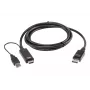 ATEN True 4K 1.8M HDMI uz DisplayPort kabelis, 1.8 m, HDMI + USB, DisplayPort, Vīrietis, Vīrietis, Taisns